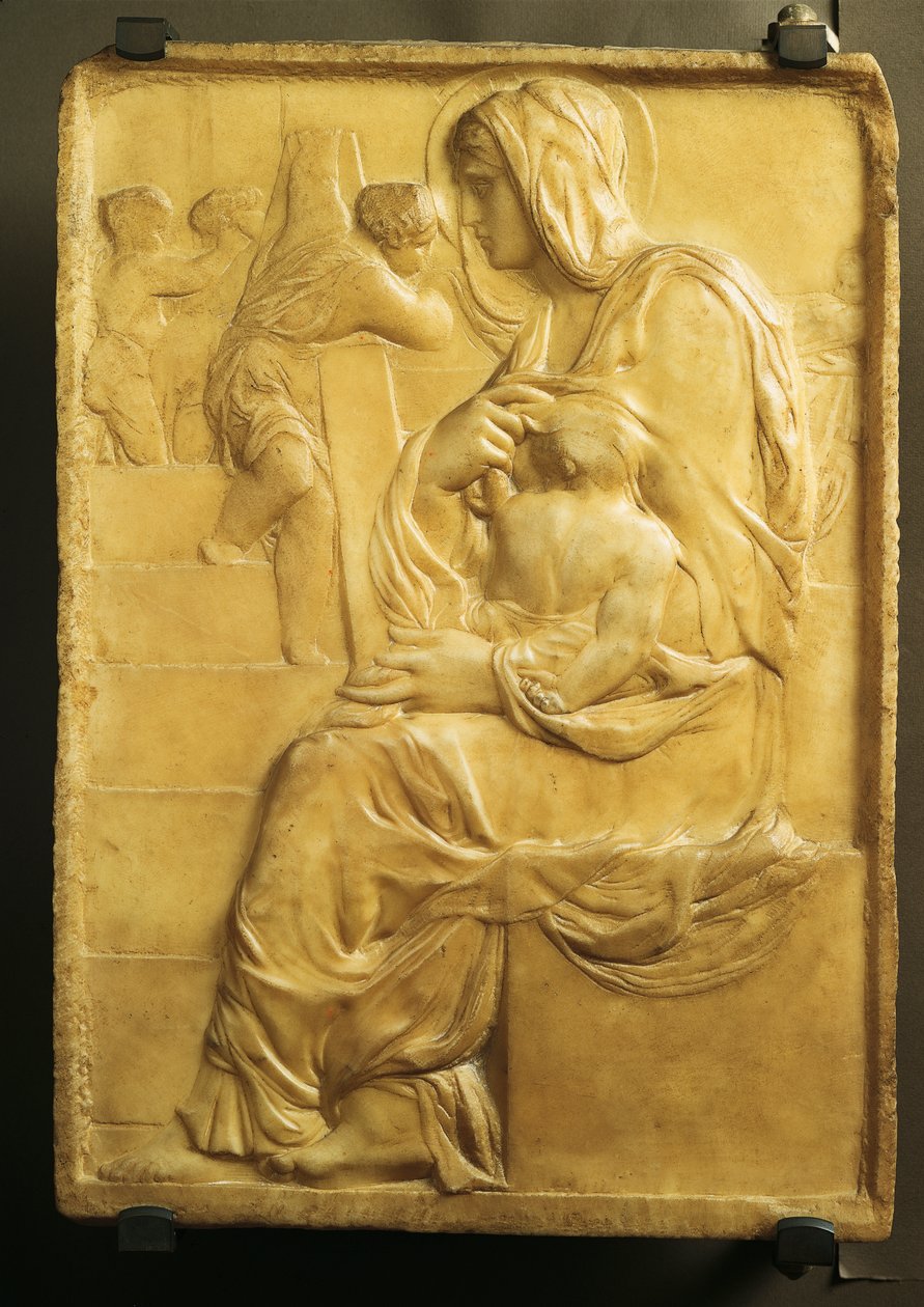 Madonna of Stairs av Michelangelo (1475-1564) av Michelangelo Buonarroti