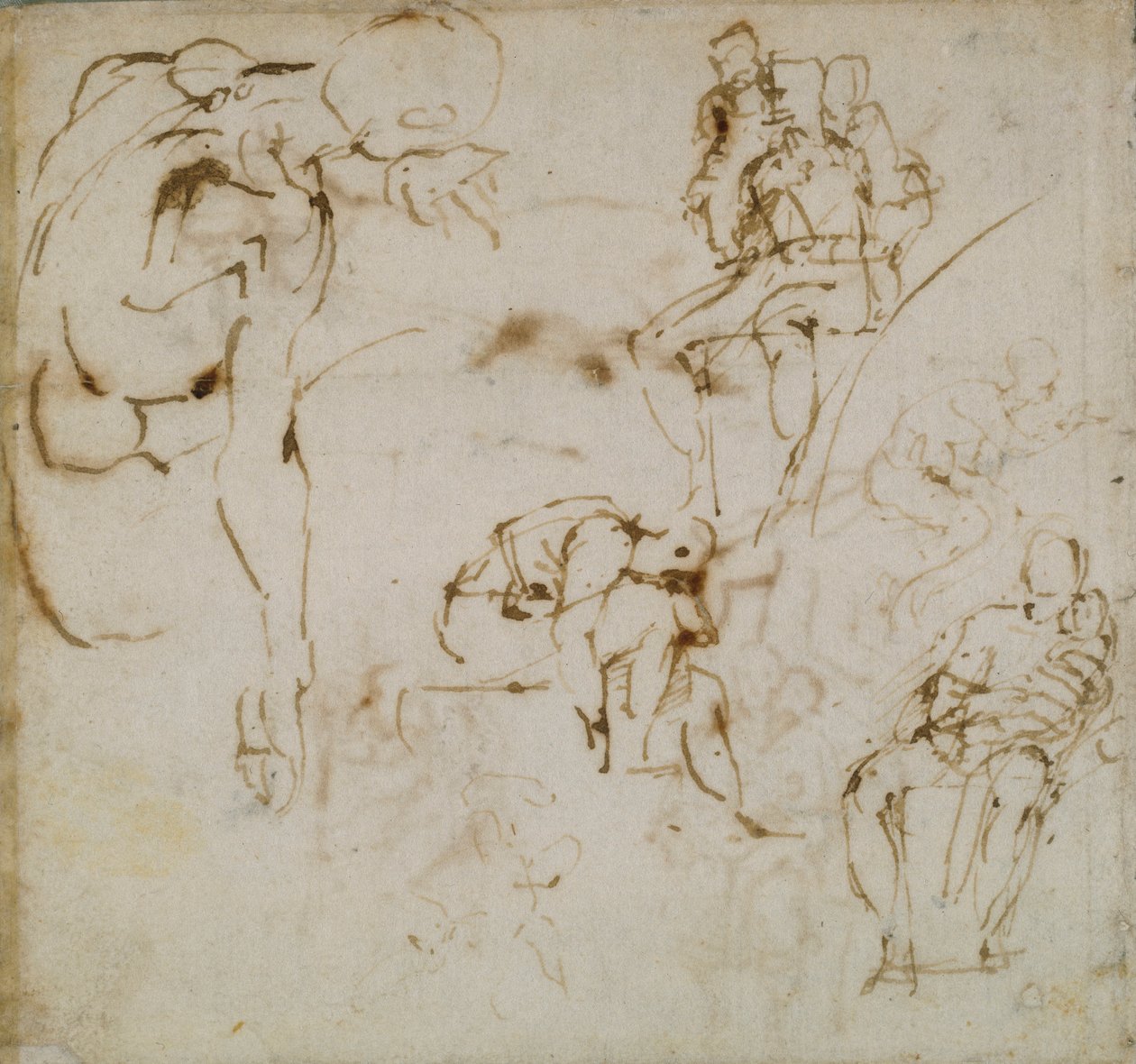 Side fra en skissebok, c1490-1560 av Michelangelo Buonarroti