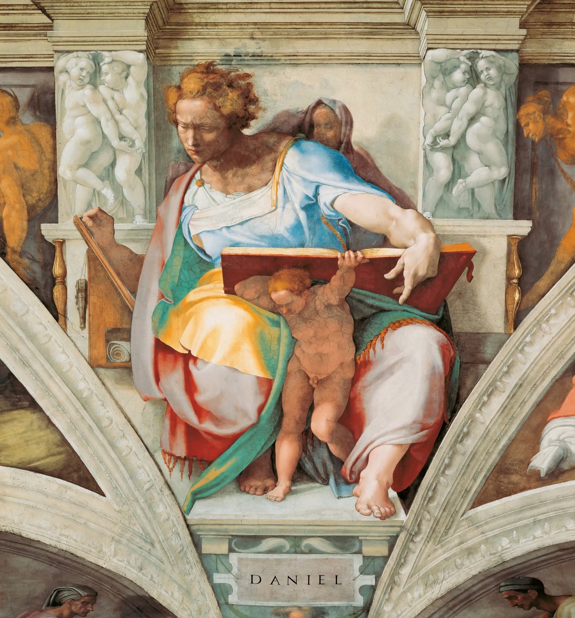 Profeter og sibyller: Daniel Det sixtinske kapells tak i Vatikanet, 1508-1512. av Michelangelo Buonarroti