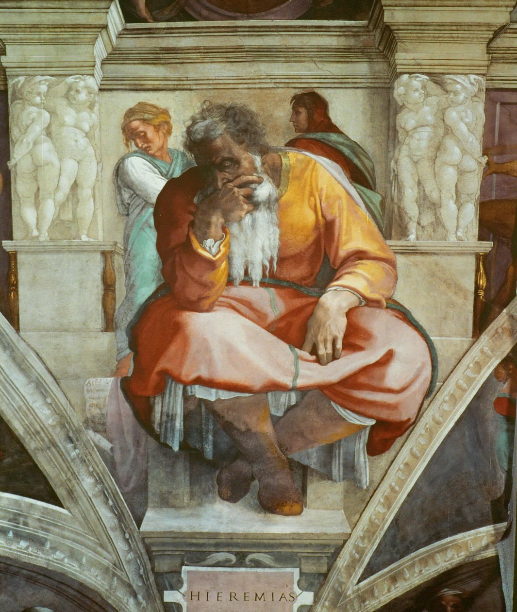 Profeter og sibyller: Jeremiah sixtinske kapells tak i Vatikanet, 1508-1512. av Michelangelo Buonarroti