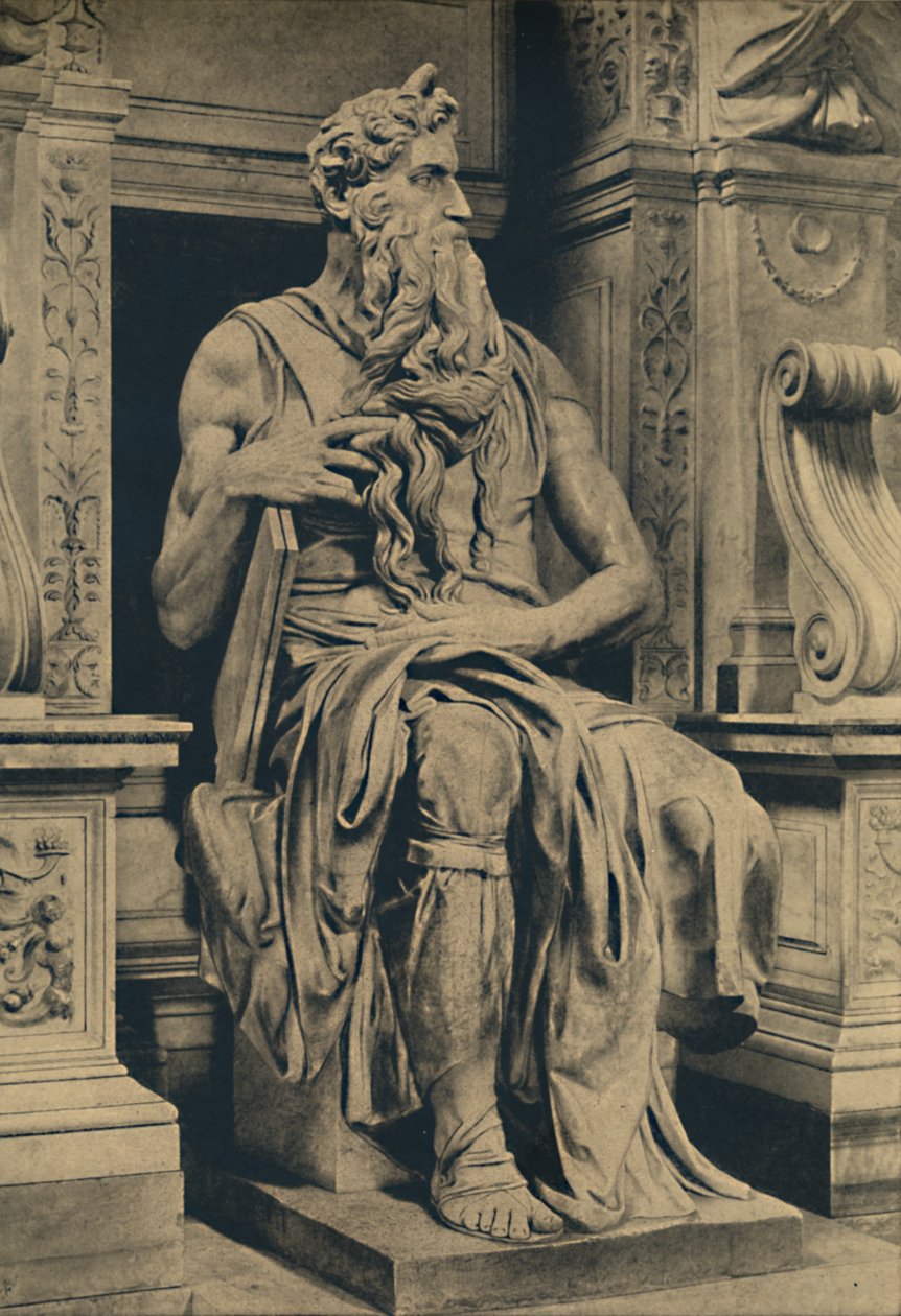 Roma - St. Peters kirke i Vinculis - Moses, av MIchelangelo, 1910 av Michelangelo Buonarroti