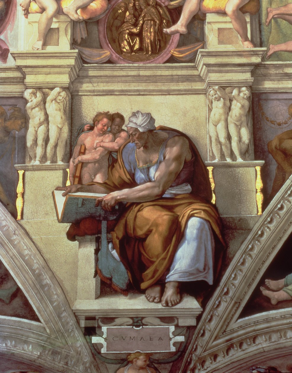 Tak i det sixtinske kapell: Cumaean Sibyl av Michelangelo Buonarroti