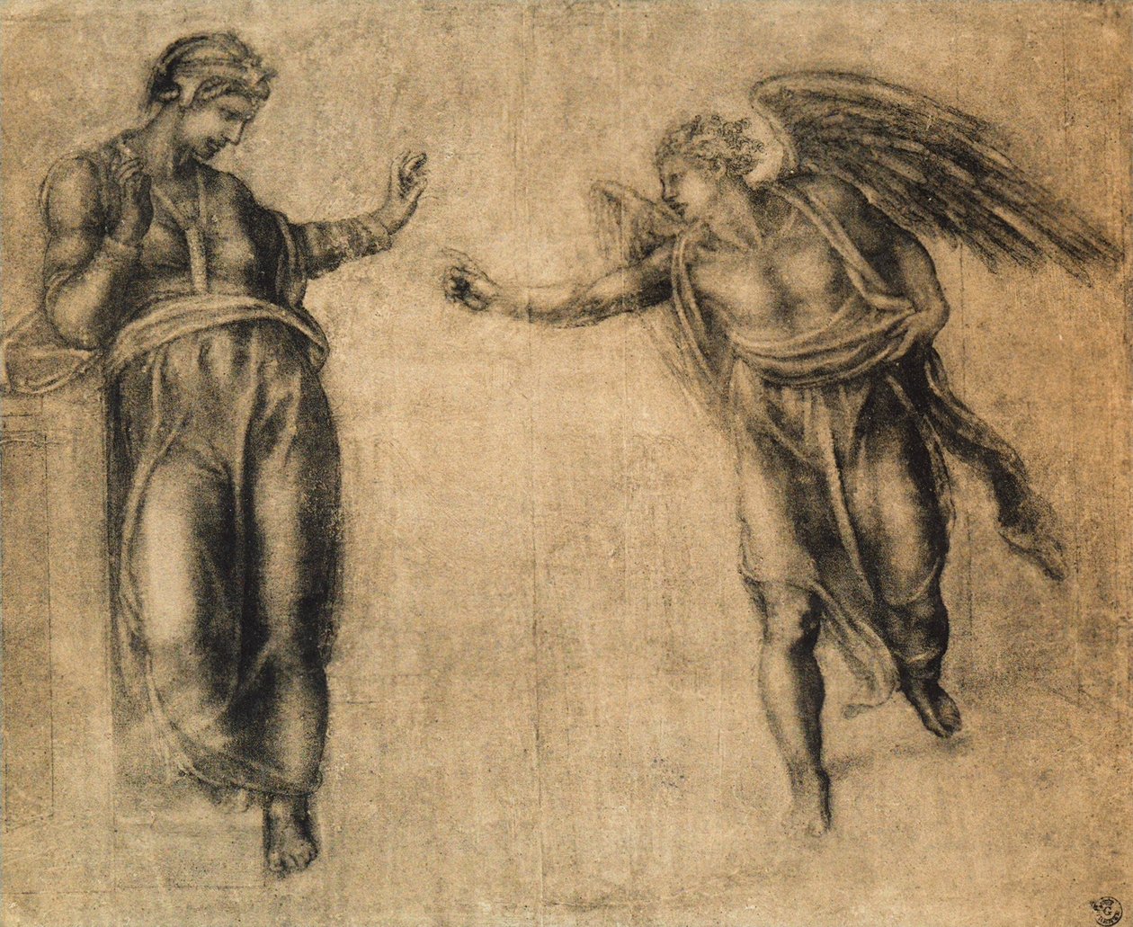 Bebudelsen, tegning av Michelangelo. Cabinet of Drawings and Prints, Uffizi Gallery, Firenze av Michelangelo Buonarroti
