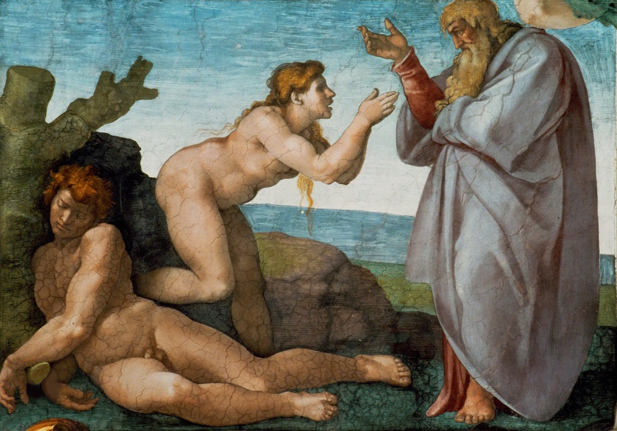 Skapelsen av Evas sixtinske kapells tak i Vatikanet, 1508-1512. av Michelangelo Buonarroti