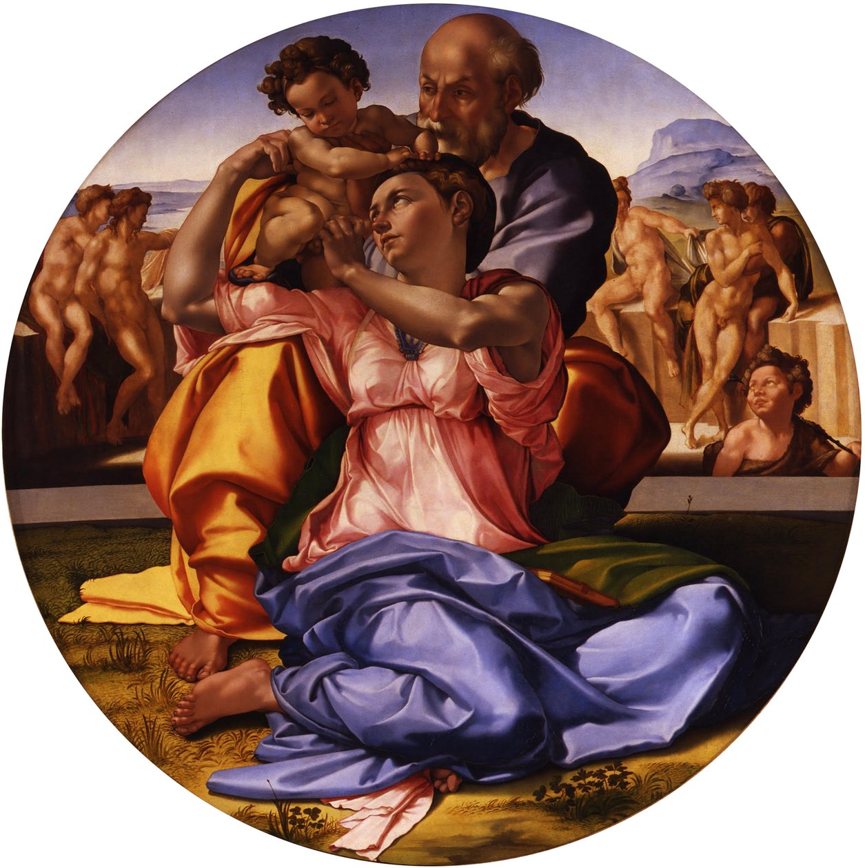Den hellige familie Doni Tondo av Michelangelo Buonarroti