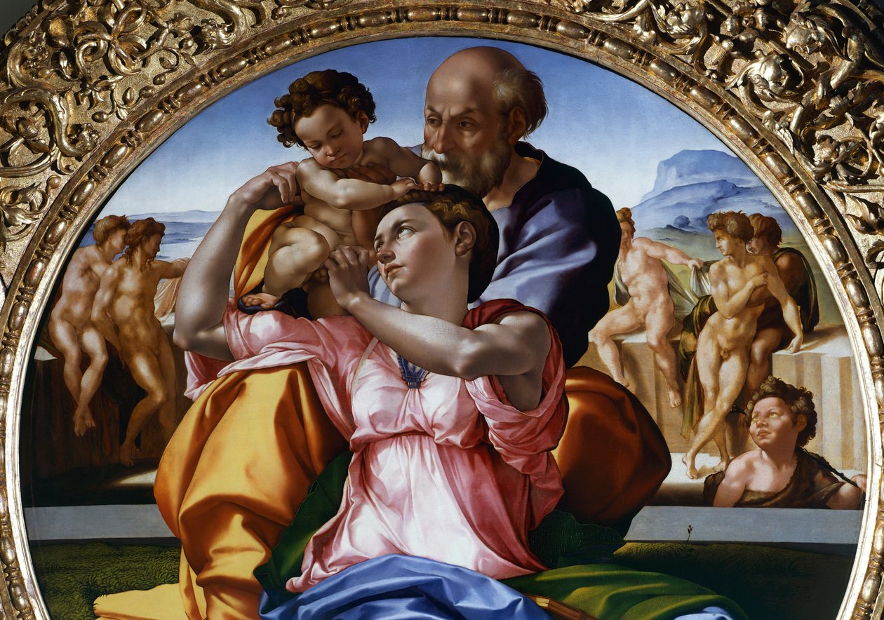 Den hellige familie eller Tondo Doni av Michelangelo Buonarroti