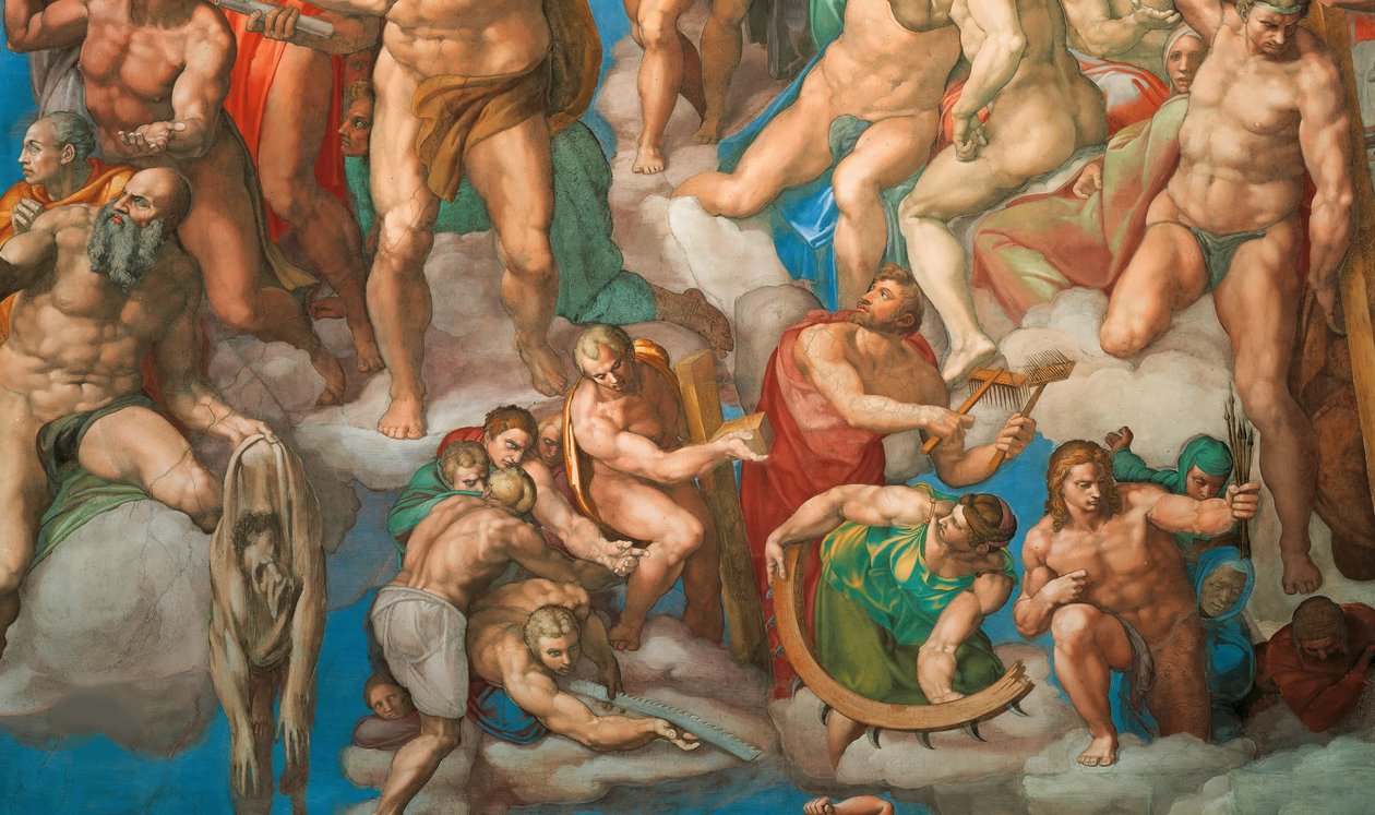 The Last Judgment Fresco av det sixtinske kapell i Vatikanet, 1536-1541. av Michelangelo Buonarroti