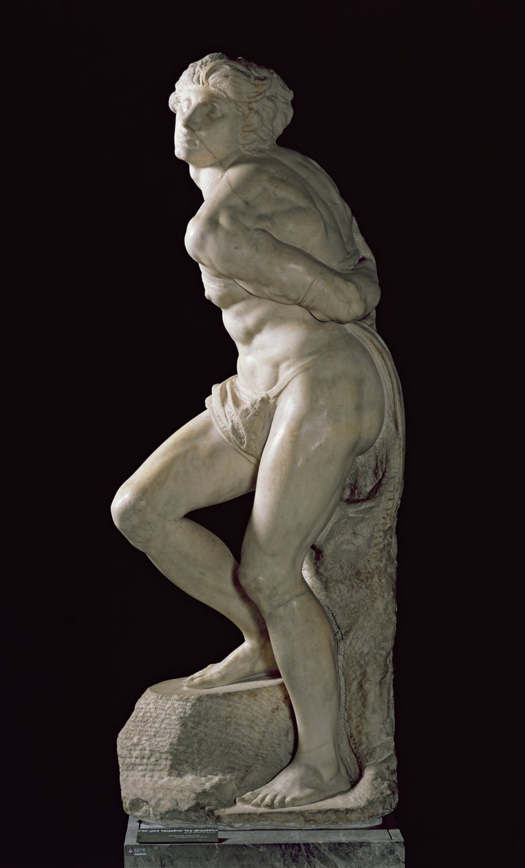 Den opprørske slaven, 1513-15 av Michelangelo Buonarroti