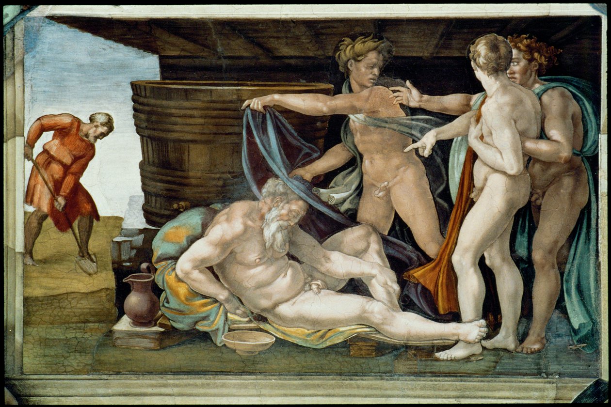 Det sixtinske kapell; takfresker etter restaurering (freske) av Michelangelo Buonarroti