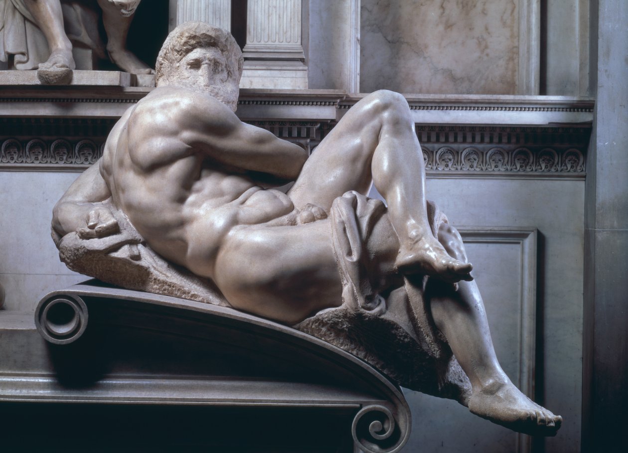 Graven til Giuliano de Medici, detalj av dagen, 1520-33 marmor av Michelangelo Buonarroti