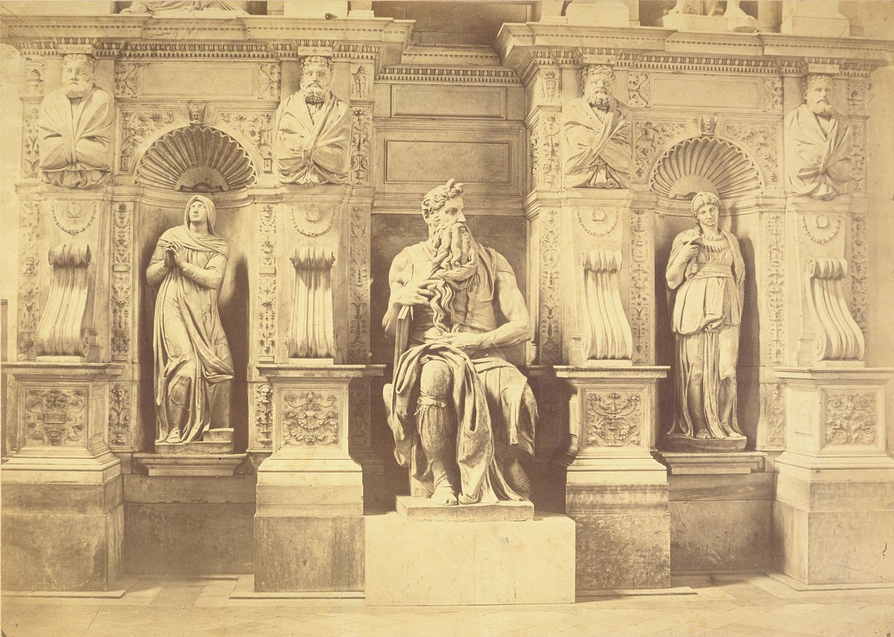 Graven til pave Julius II (1453-1513) detalj av Moses flankert av Leah og Rachel av Michelangelo Buonarroti