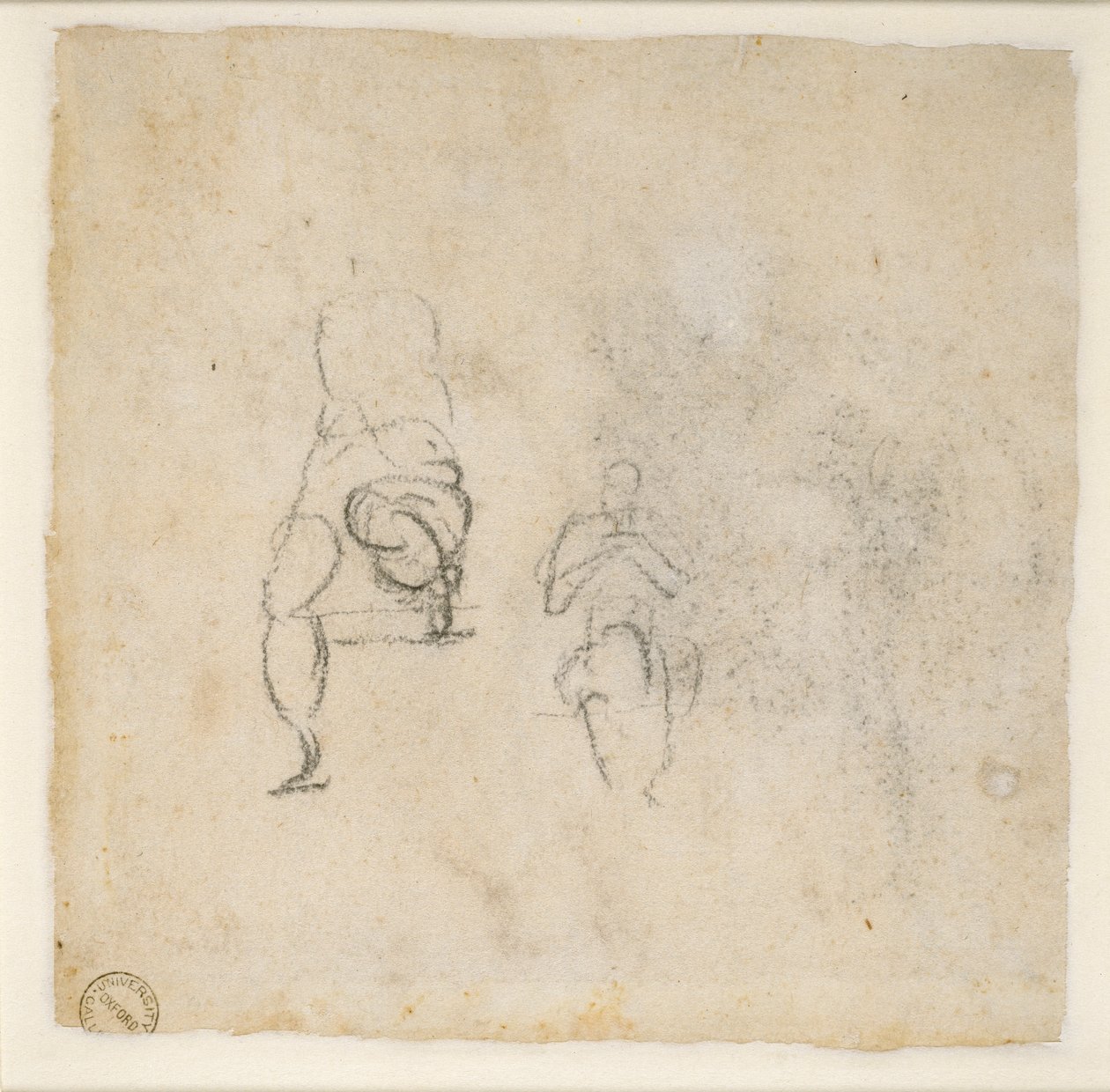 To svært små skisser av sittende figurer, c1490-1560 av Michelangelo Buonarroti