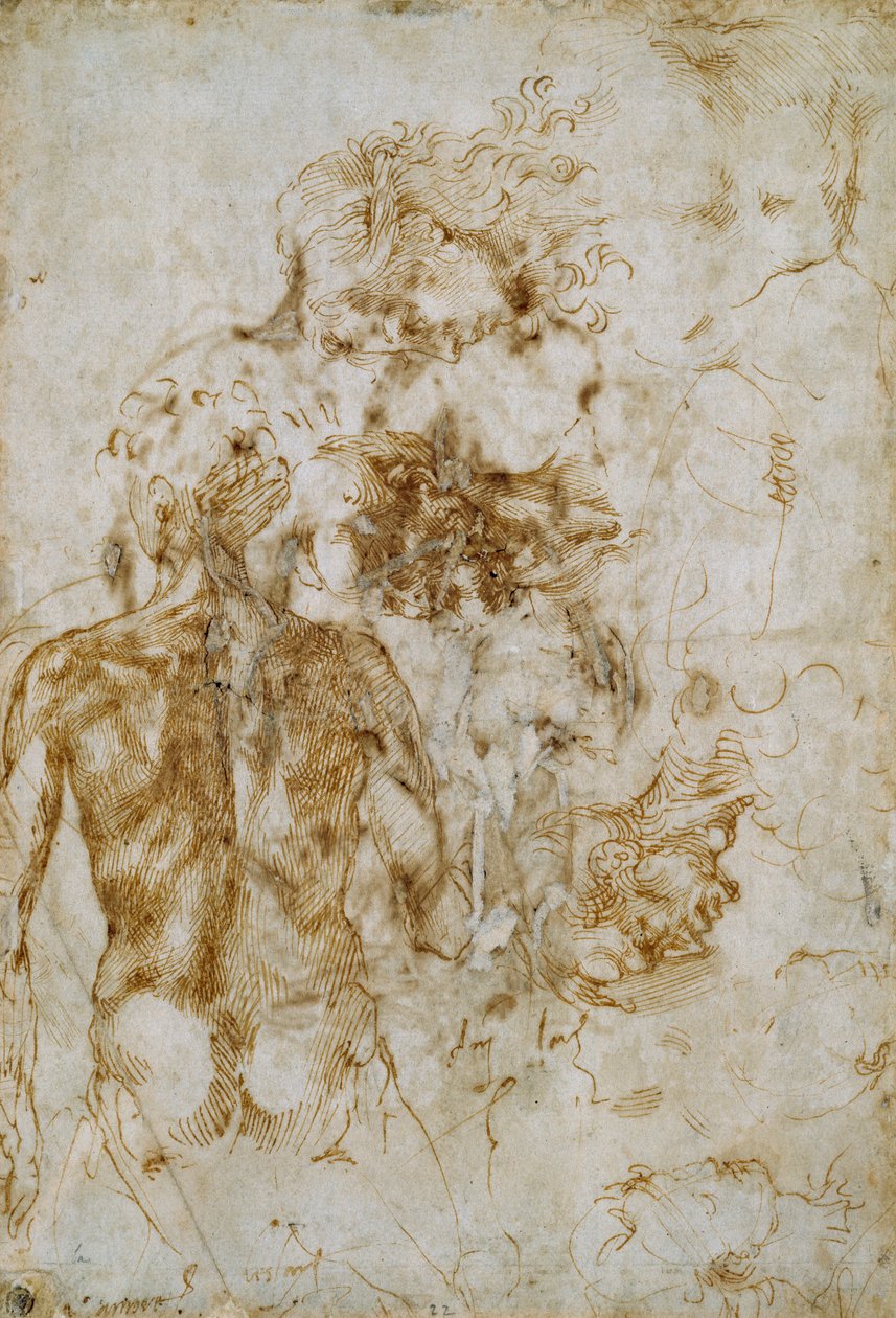 Forskjellige figurstudier, c1490-1560 av Michelangelo Buonarroti