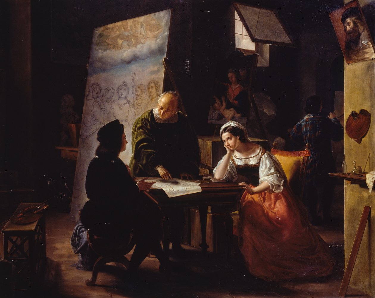 I Raphaels studio av Michelangelo Fumagalli