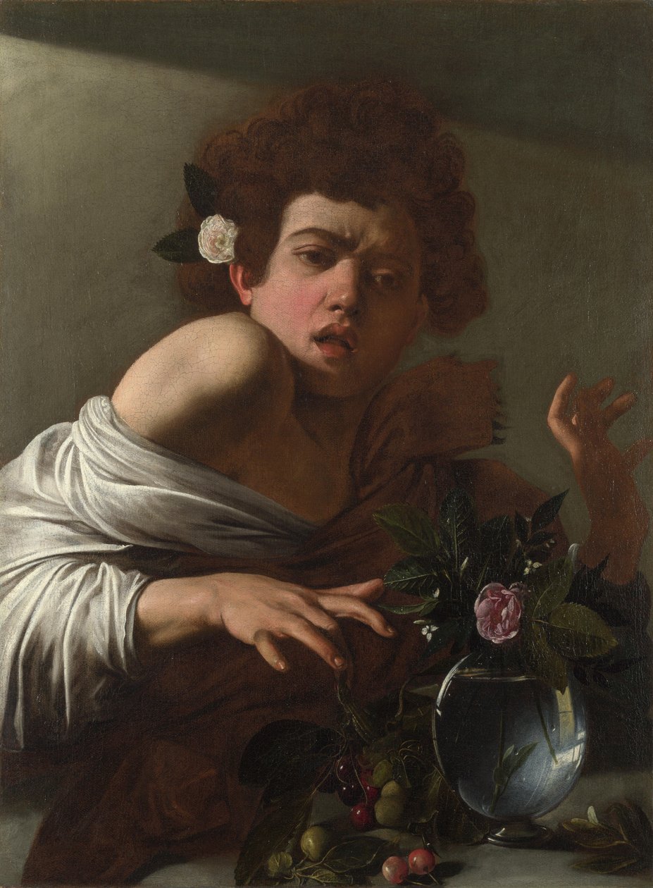 Gutt bitt av en øgle, ca 1595 av Michelangelo Merisi Caravaggio