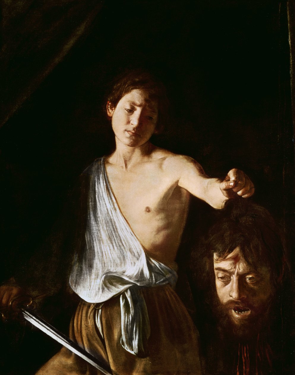 David med hodet til Goliat, 1606 (for detaljer se 100350) av Michelangelo Merisi Caravaggio
