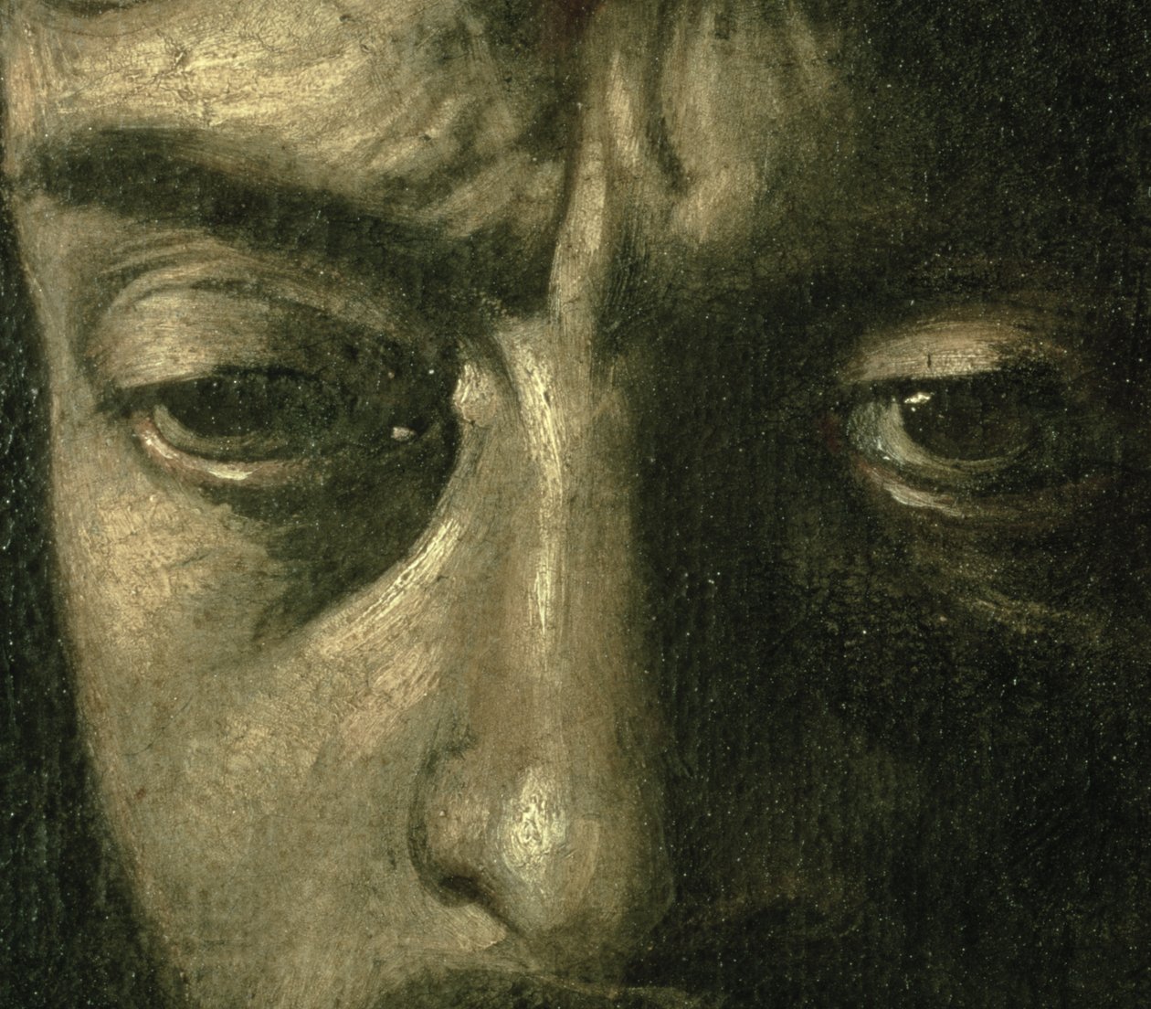 David med hodet av Goliat, 1606 olje på lerret detalj av 100350 av Michelangelo Merisi Caravaggio