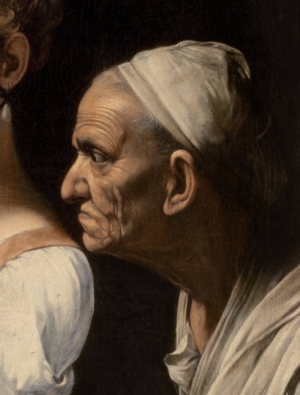 Detalj av tjener fra Judith og Holofernes, 1599 av Michelangelo Merisi Caravaggio