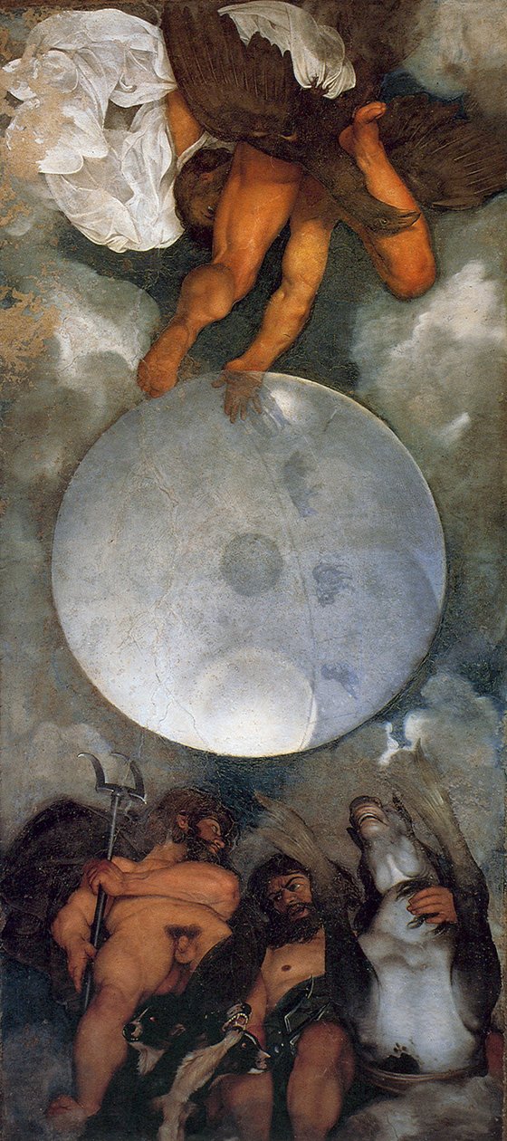 Jupiter, Neptun og Pluto, ca. 1597 av Michelangelo Merisi Caravaggio