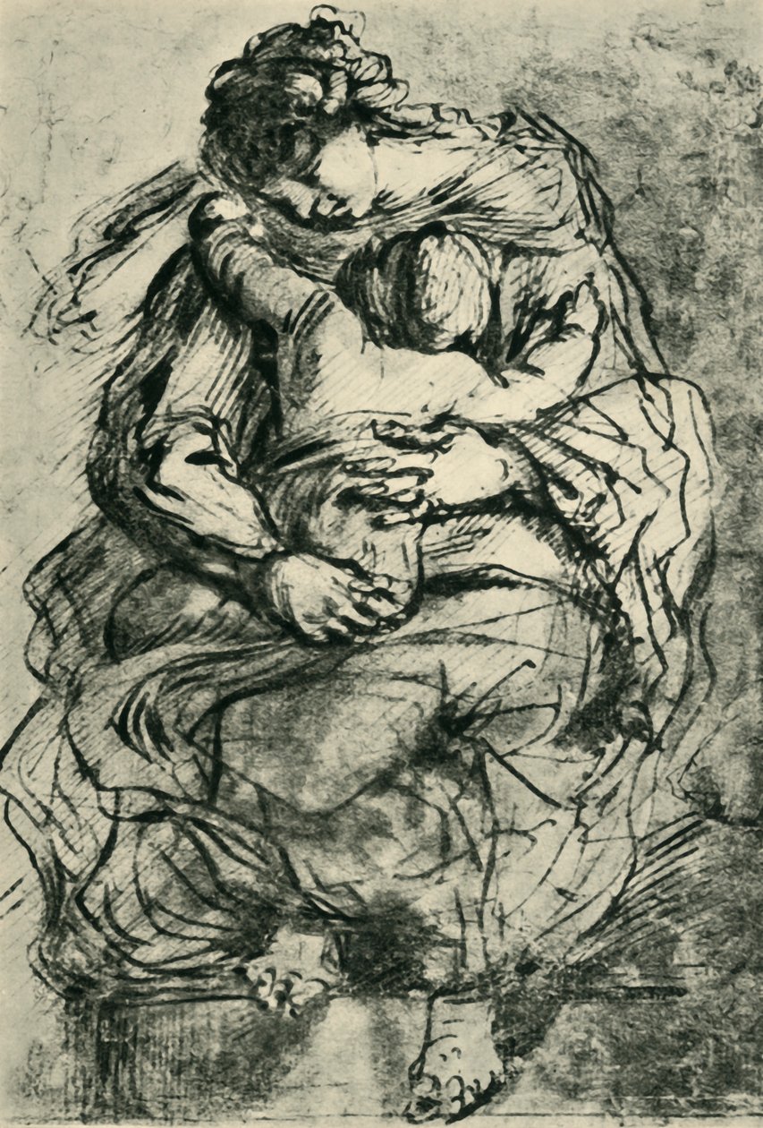 Madonna og barn, slutten av 1500-begynnelsen av 1600-tallet, 1943. av Michelangelo Merisi Caravaggio