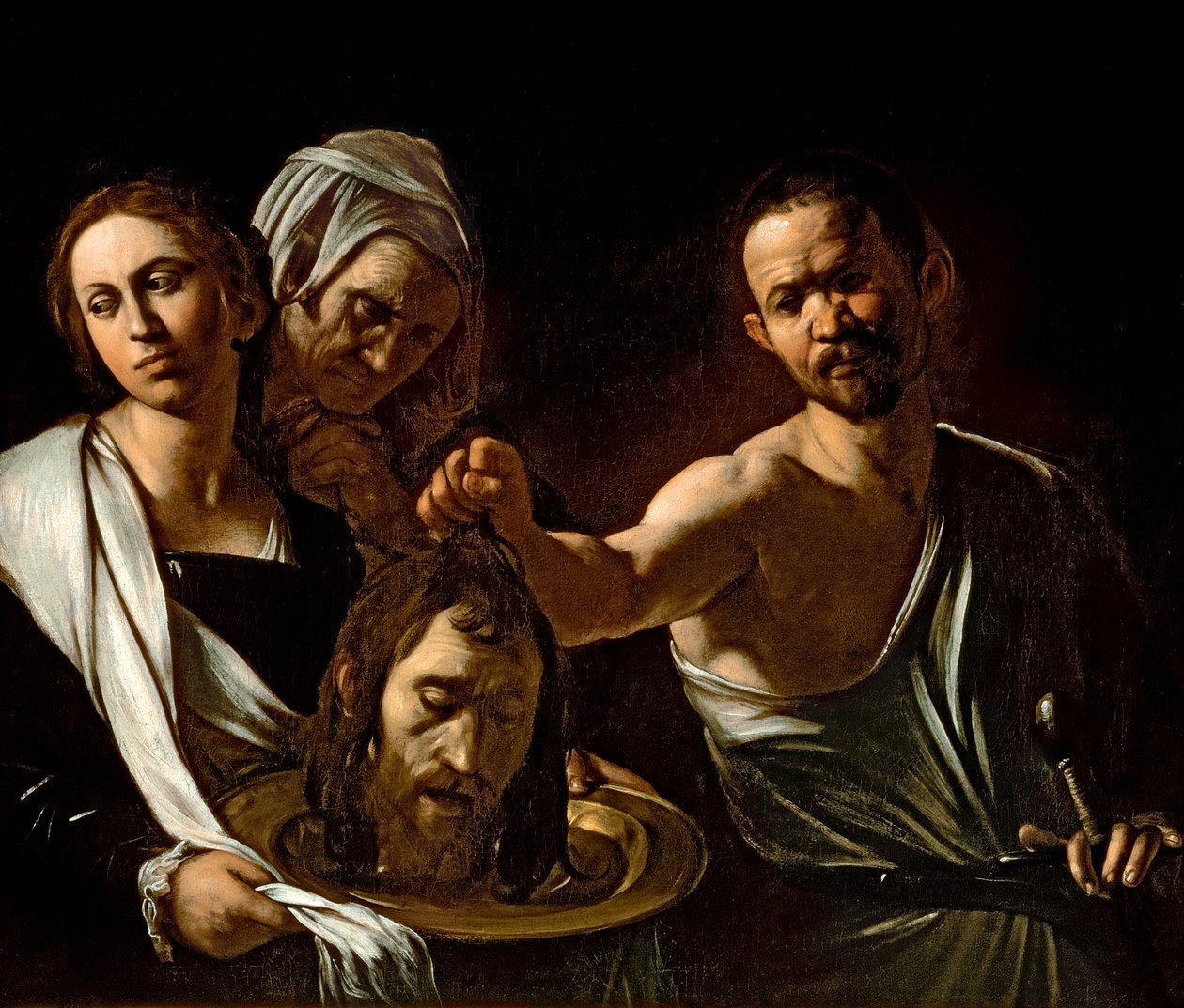 Salome mottar hodet til døperen Johannes, 1607-10 (olje og tempera på lerret) av Michelangelo Merisi Caravaggio