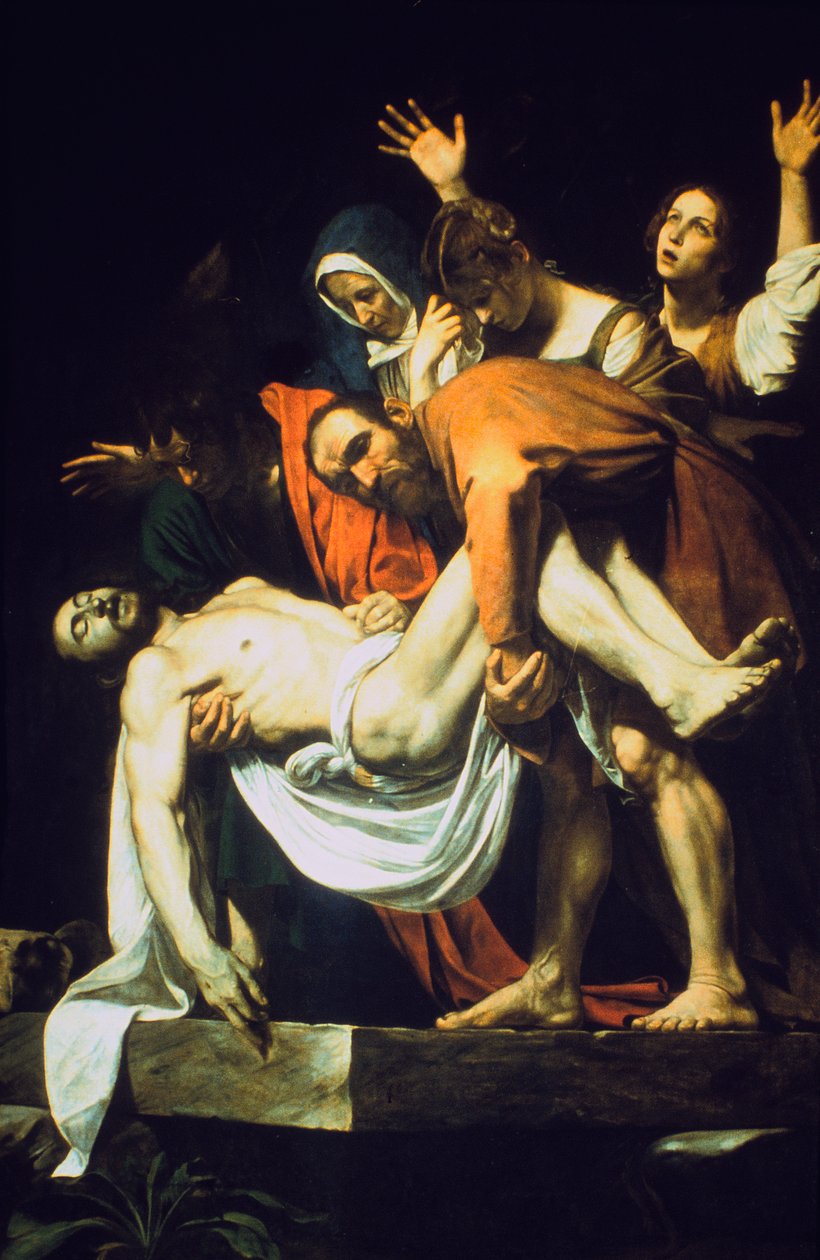 Nedleggingen i graven Deponeringen Gravleggingen, 1602-16044 av Michelangelo Merisi Caravaggio
