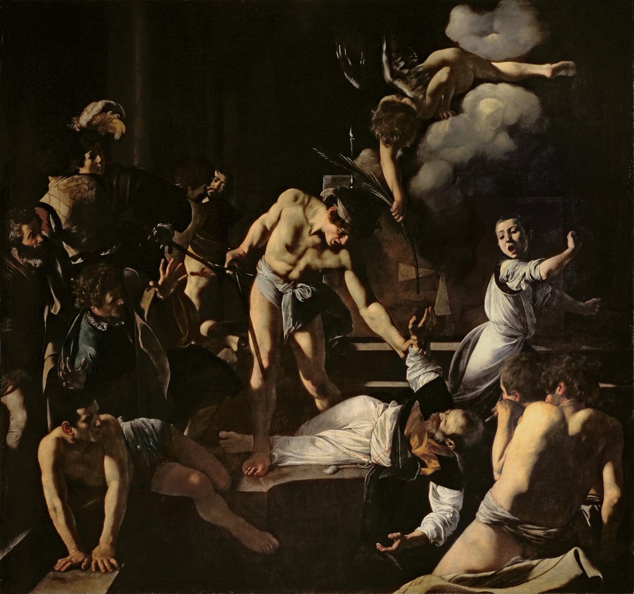 The Martyrium of St. Matthew, 1599-1600 av Michelangelo Merisi Caravaggio