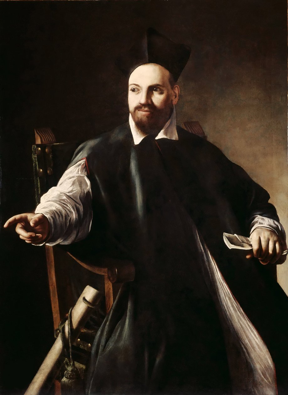 Portrett av Maffeo Barberini av Caravaggio, Michelangelo (1571-1610). Olje på lerret, ca. 1598, Dimensjon: 124x99. Privat samling av Michelangelo Merisi da Caravaggio