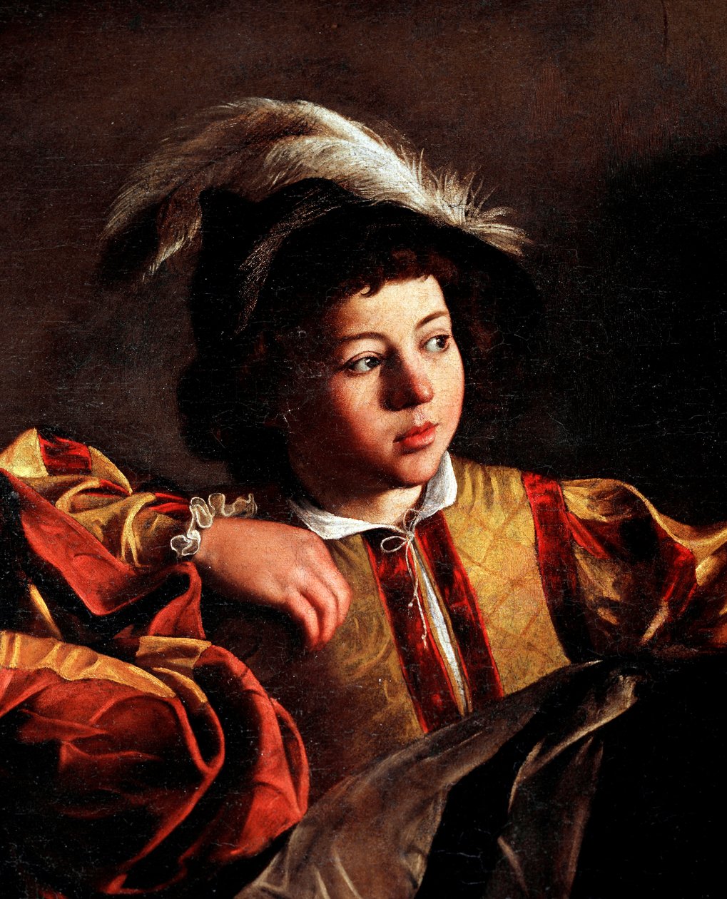 The Calling of St Matthew, detalj (olje på lerret av Michelangelo Merisi da Caravaggio