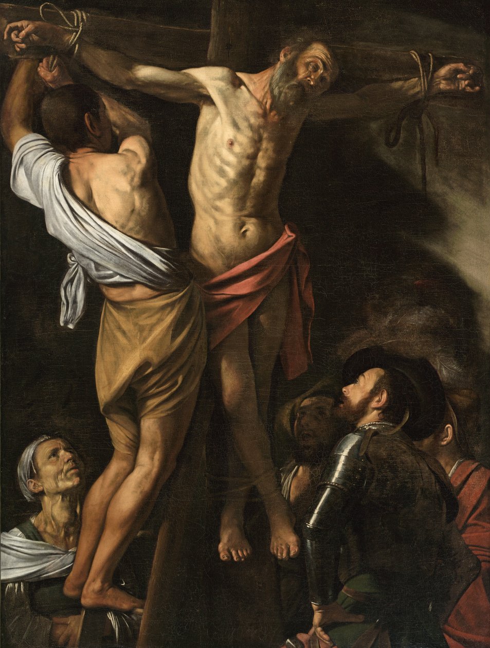 Korsfestelsen av Saint Andrew, 1606-07 av Michelangelo Merisi da Caravaggio