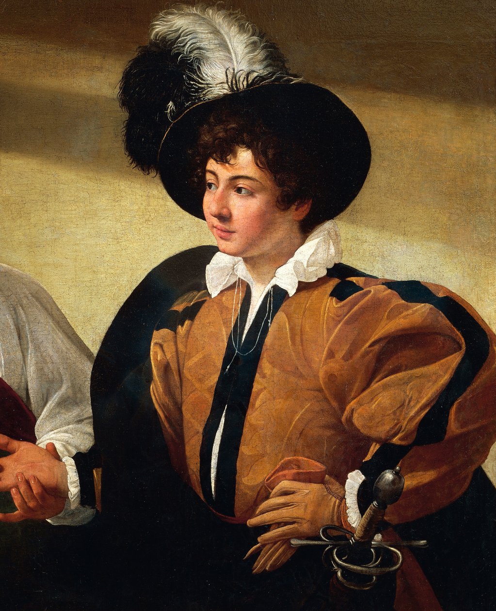 The Fortune Teller, detalj, ca. 1596-97 (olje på lerret) av Michelangelo Merisi da Caravaggio