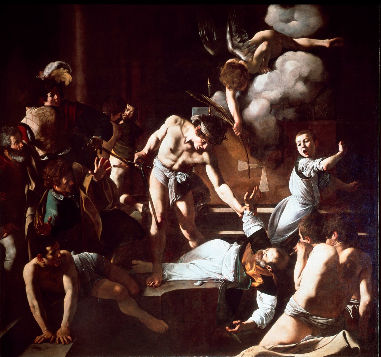 The Martyrdom of St. Mathieu Maleri av Michelangelo Merisi da Caravaggio kalt The Caravaggio (1571-1610) 1600 Søn 323 x 343 cm Kapell Contarelli, San Luigi dei Francesi (St. Louis av franskmennenes kirke), Roma av Michelangelo Merisi da Caravaggio