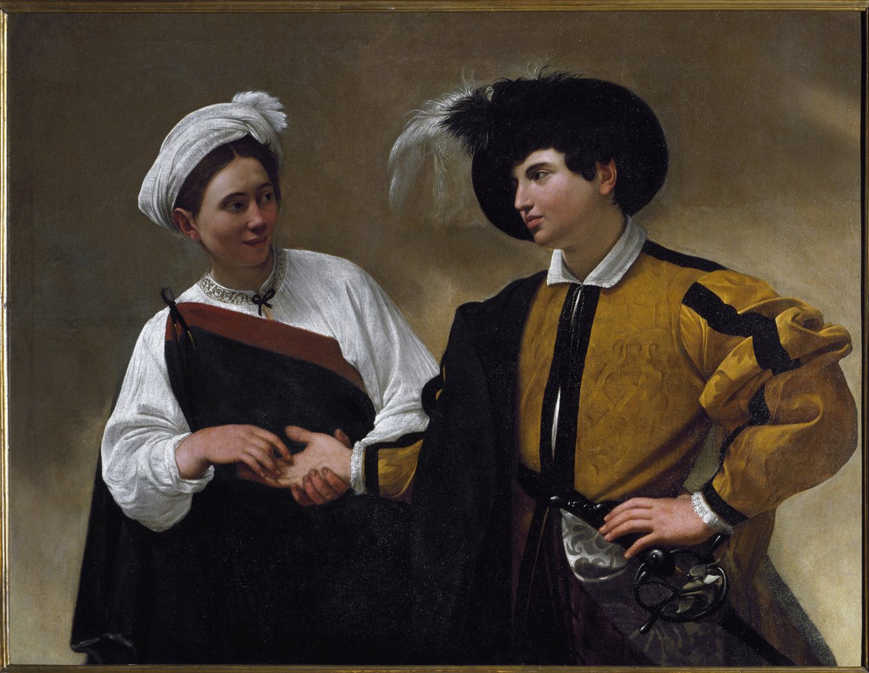 Spåkonen (olje på lerret av Michelangelo Merisi da Caravaggio