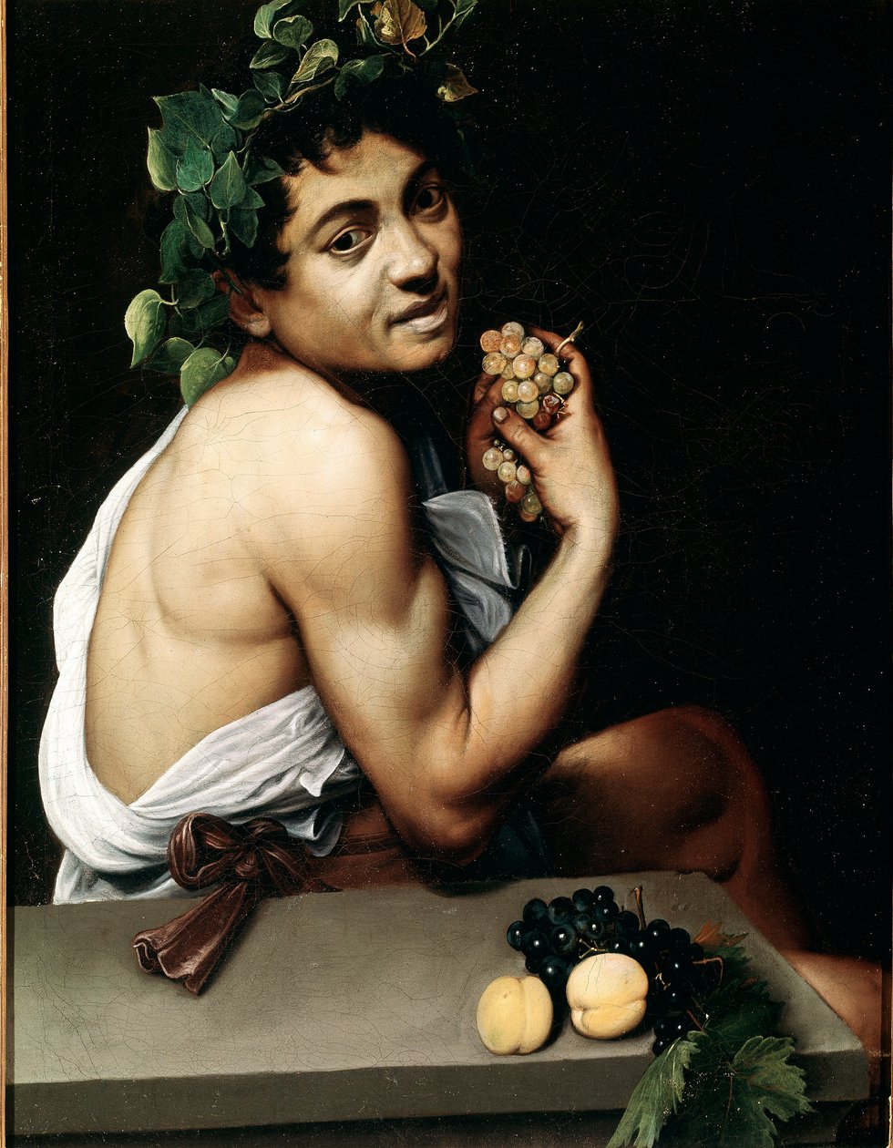 Den unge Bacchus (Bacchino) syk Maleri av Michelangelo Merisi kjent som Caravaggio (The Caravaggio av Michelangelo Merisi da Caravaggio