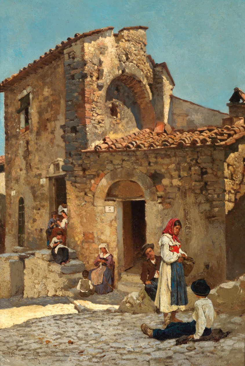 Italiensk gatescene av Michele Cammarano