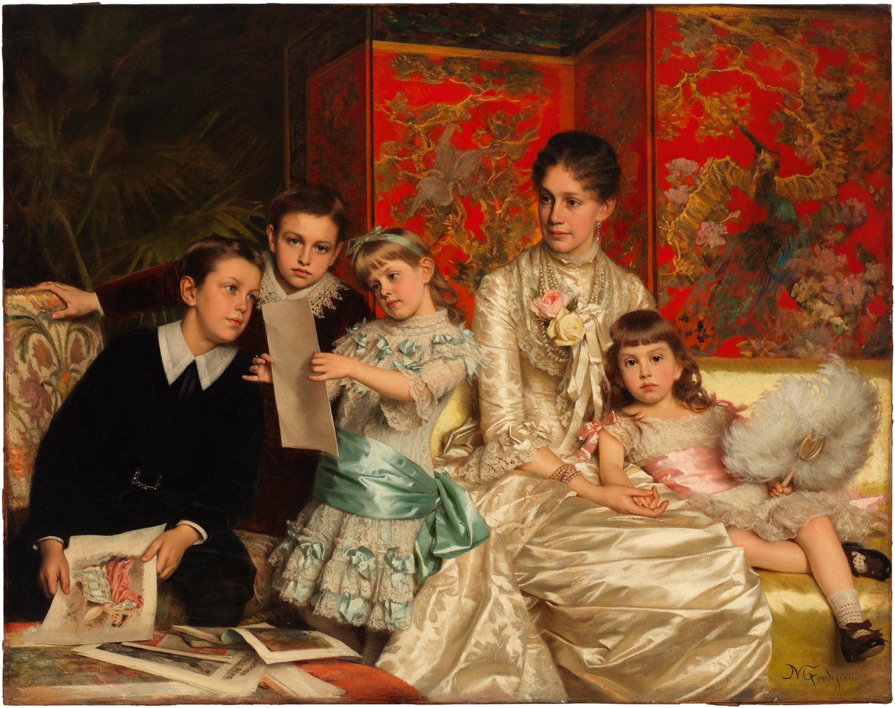 Familiegruppe av Michele Gordigiani