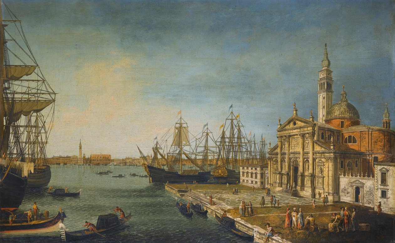 Venezia, utsikt over Bacino Di San Marco fra kirken og øya San Giorgio Maggiore av Michele Marieschi
