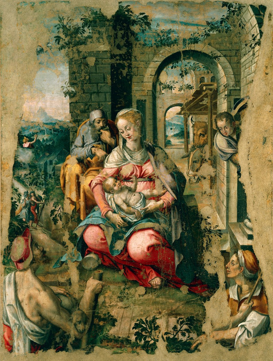 Crib, av Michele Cavaro (1517-1584) av Michele (attr.) Cavaro