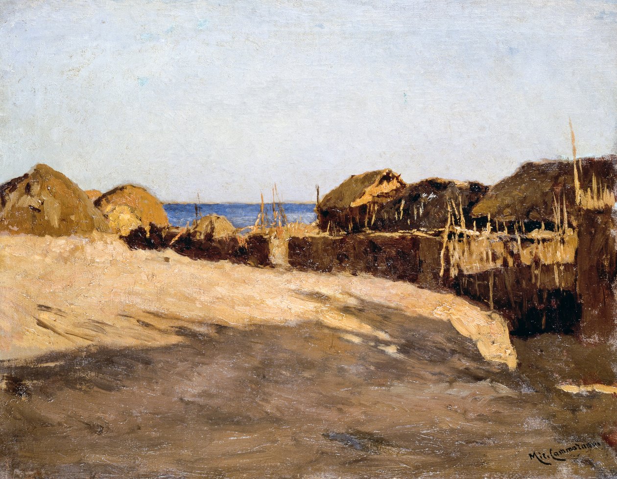 Eritreisk landskap, av Michele Cammarano (1835-1920) av Michele Cammarano