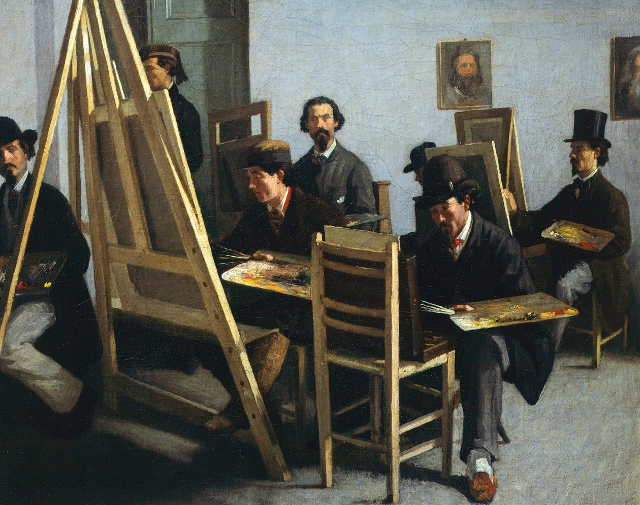 School of Painting, av Michele Cammarano, cirka 1865 av Michele Cammarano