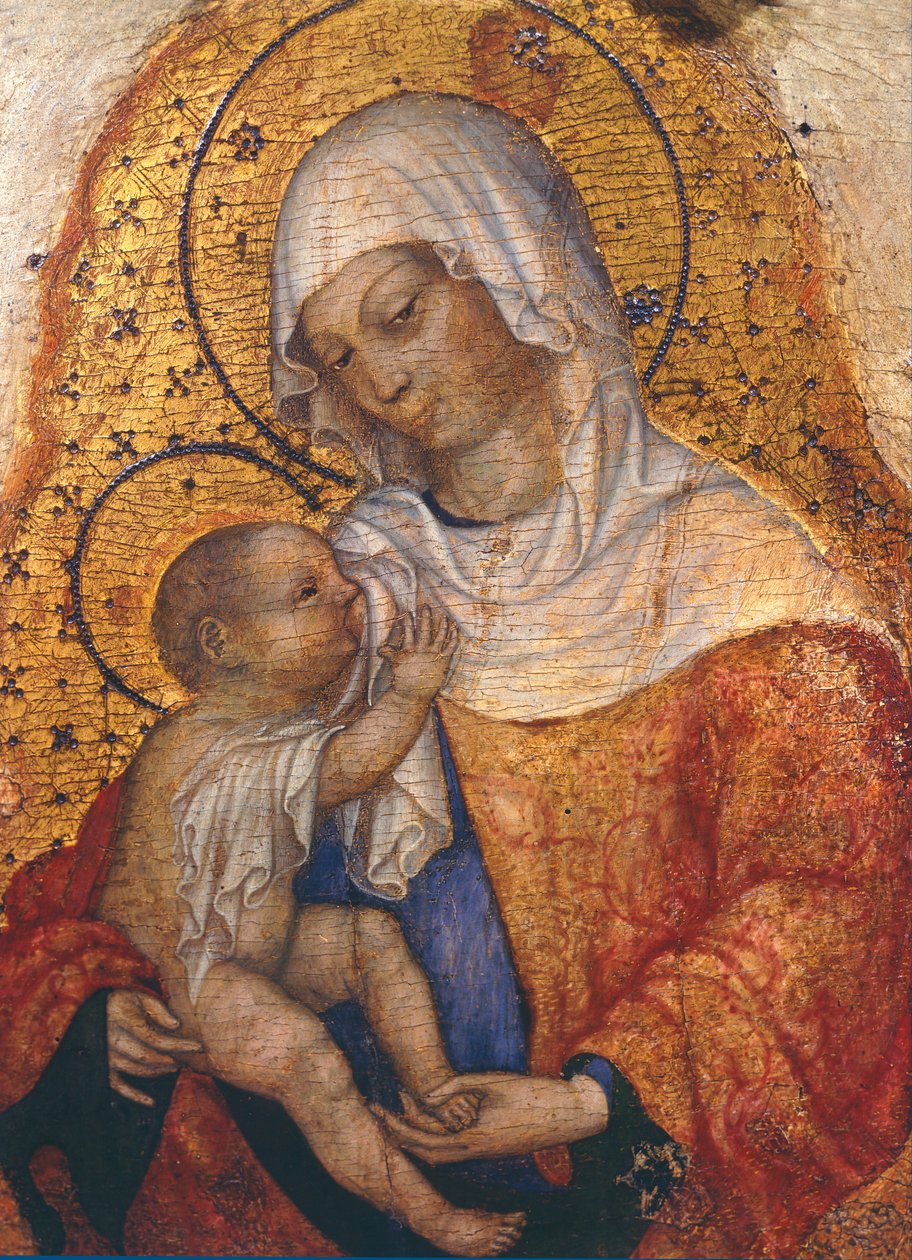 Madonna med barn, av Michele Giambono (aktiv 1420-1462), 43x29 cm av Michele Giambono