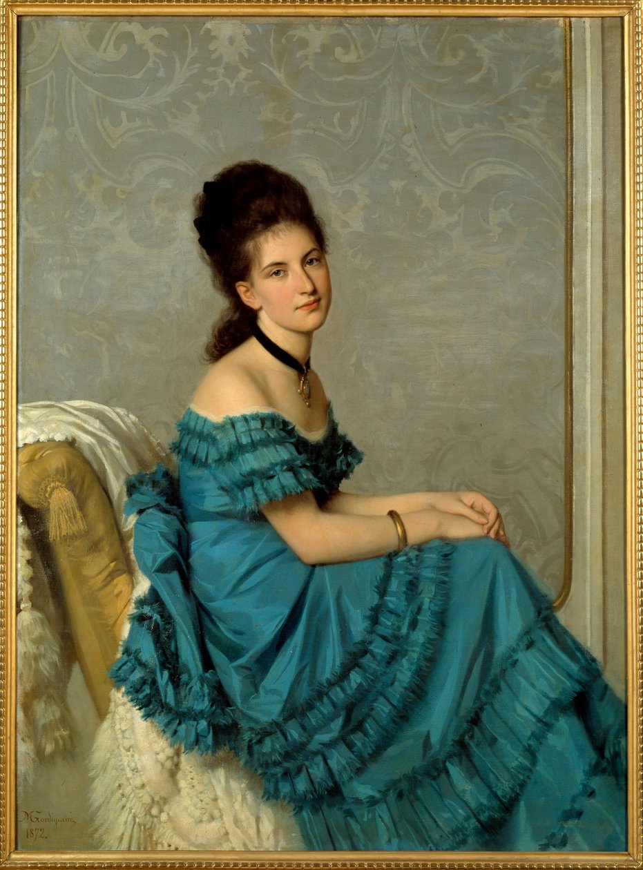 Portrett av Adelaide Banti. Maleri av Michel Gordigiani (1830-1909) av Michele Giordigiani