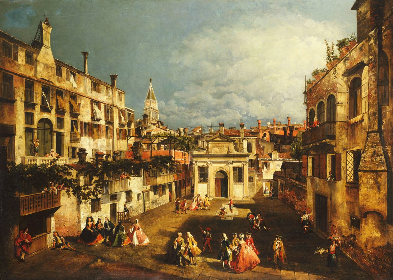 Campo San Gallo, Venezia, ca. 1740-tallet av Michele Marieschi