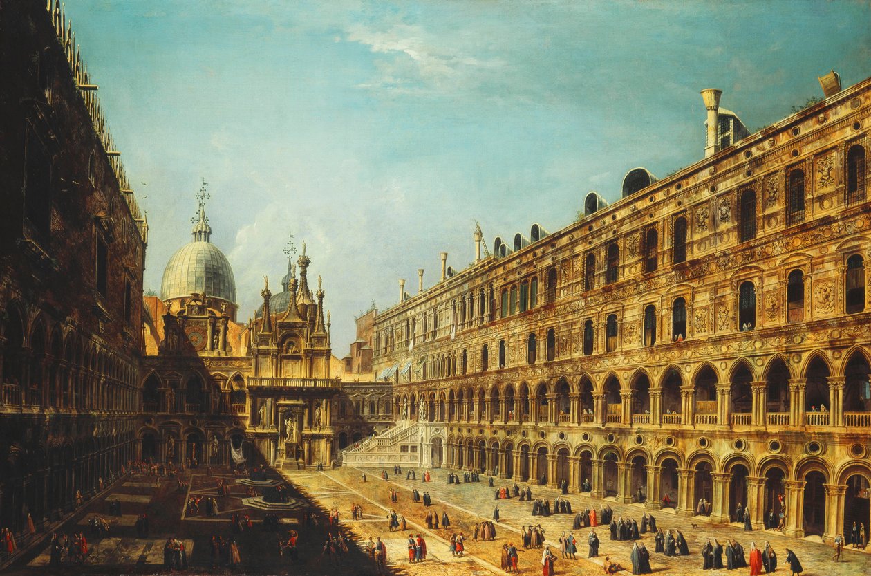Gårdsplassen til Dogepalasset, Venezia, av Michele Marieschi