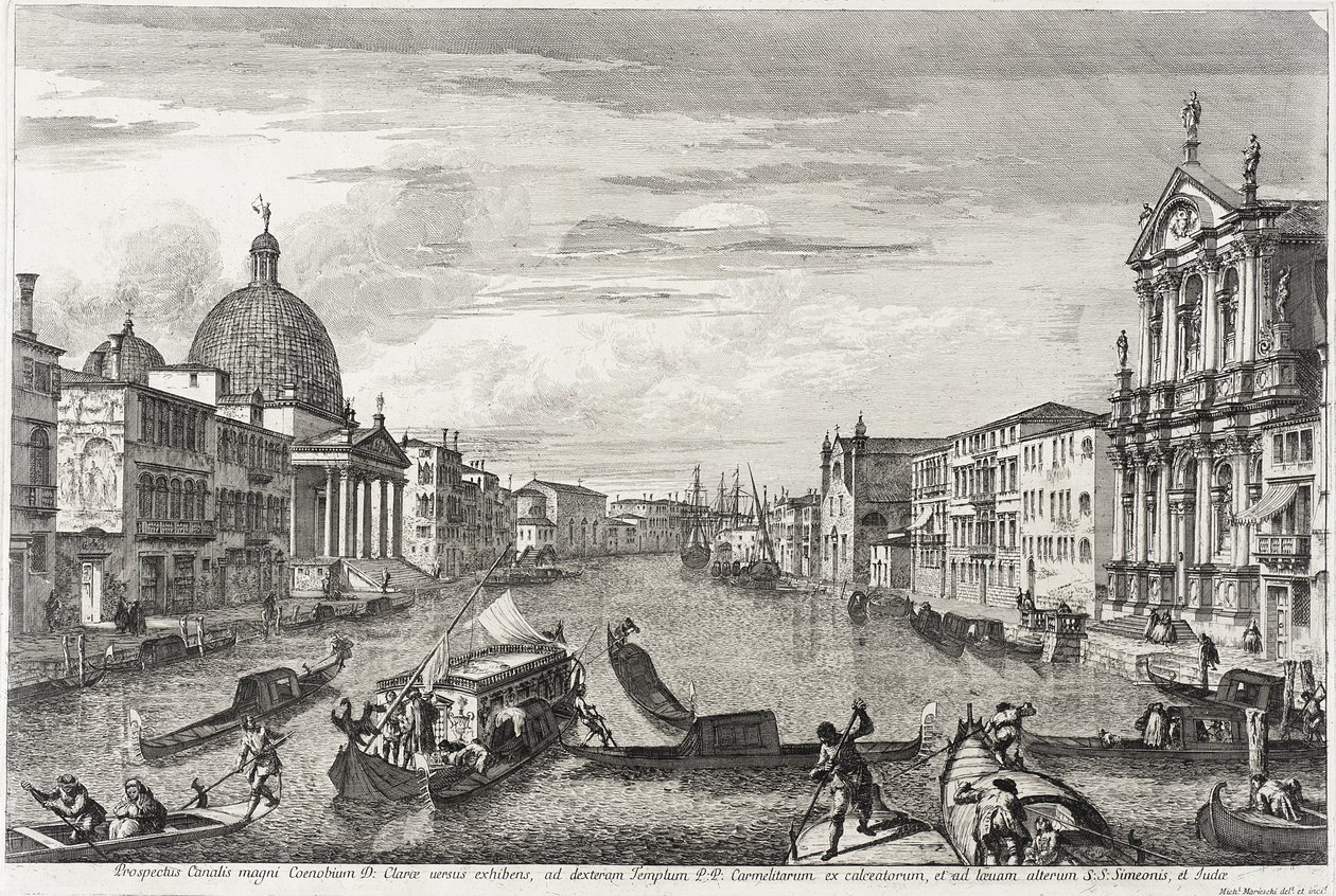 Canal Grande mellom San Simeone Piccolo og Santa Chiara av Michele Marieschi