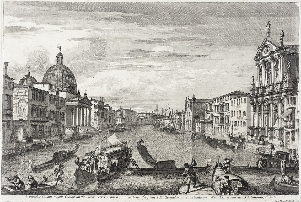 Canal Grande Mellom San Simone Piccolo og Santa Chiara, ca. 1740-41 av Michele Marieschi