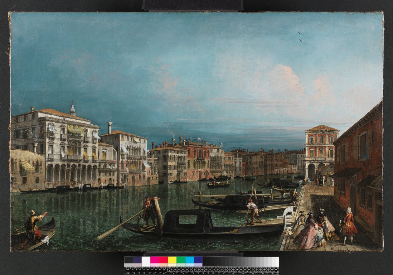 Canal Grande, Venezia, over Rialtobroen, før 1743 av Michele Marieschi