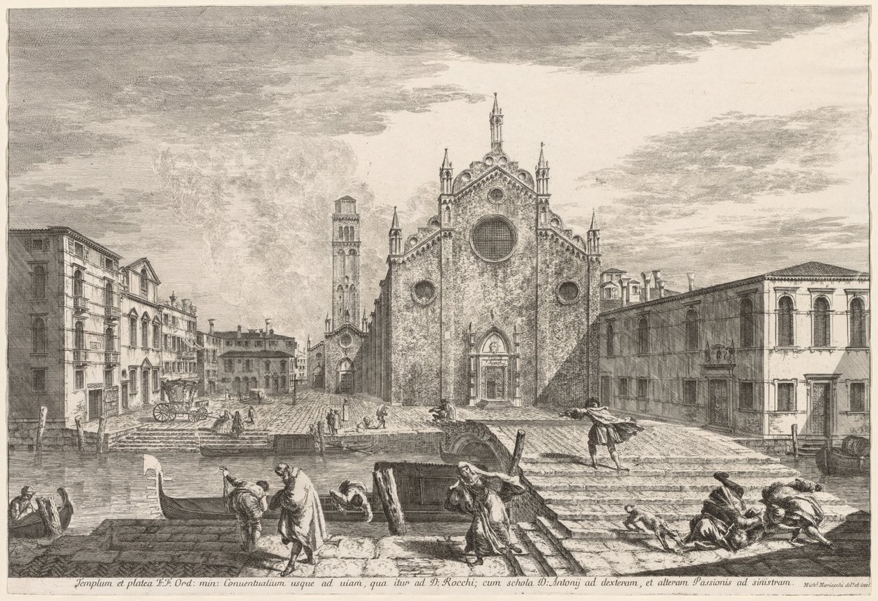 Utsikt over Venezia: Campo dei Frari av Michele Marieschi