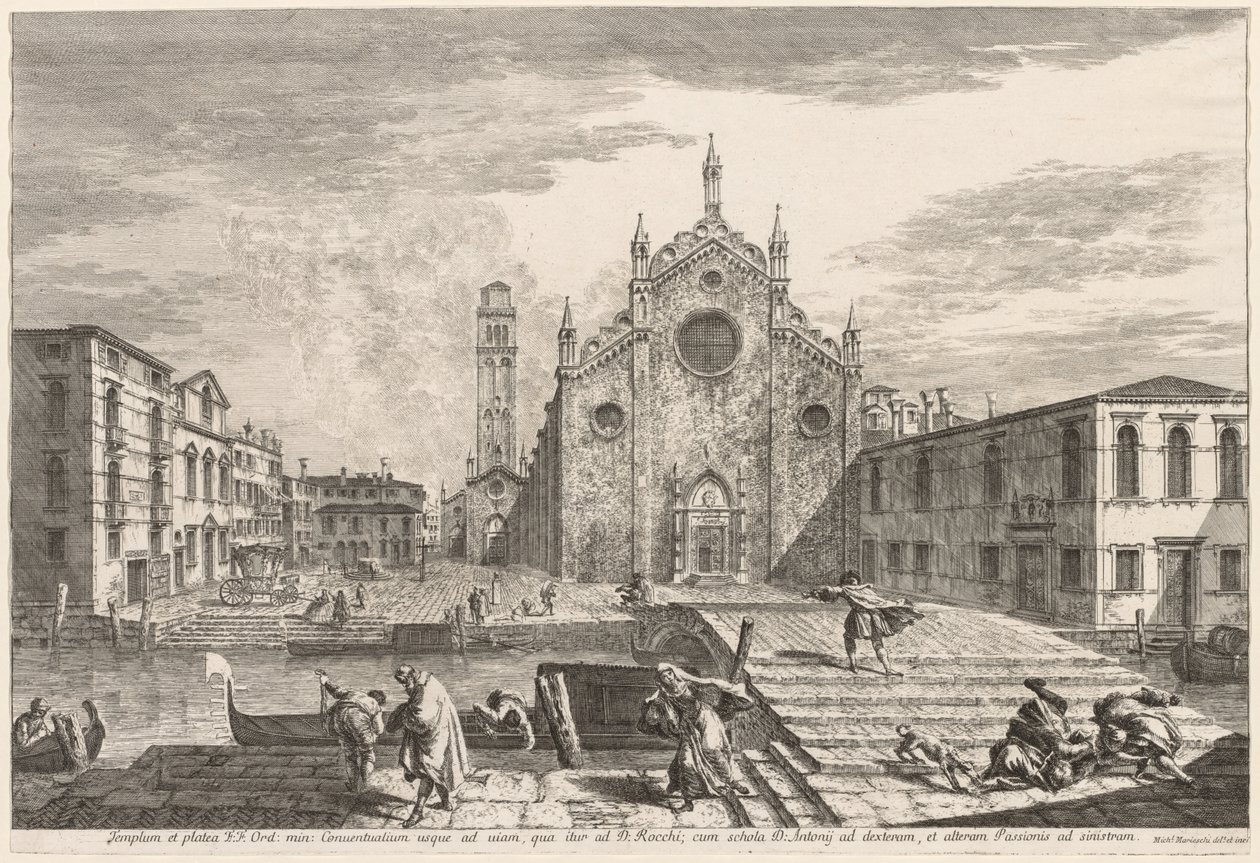 Utsikt over Venezia: Campo dei Frari, 1741. av Michele Marieschi