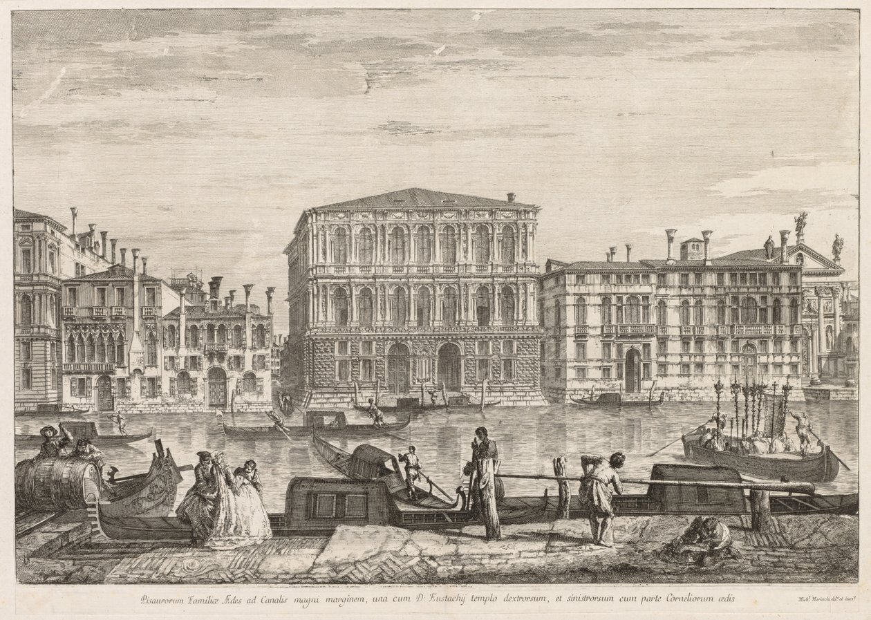 Utsikt over Venezia: Palazzo Pesaro, 1741. av Michele Marieschi